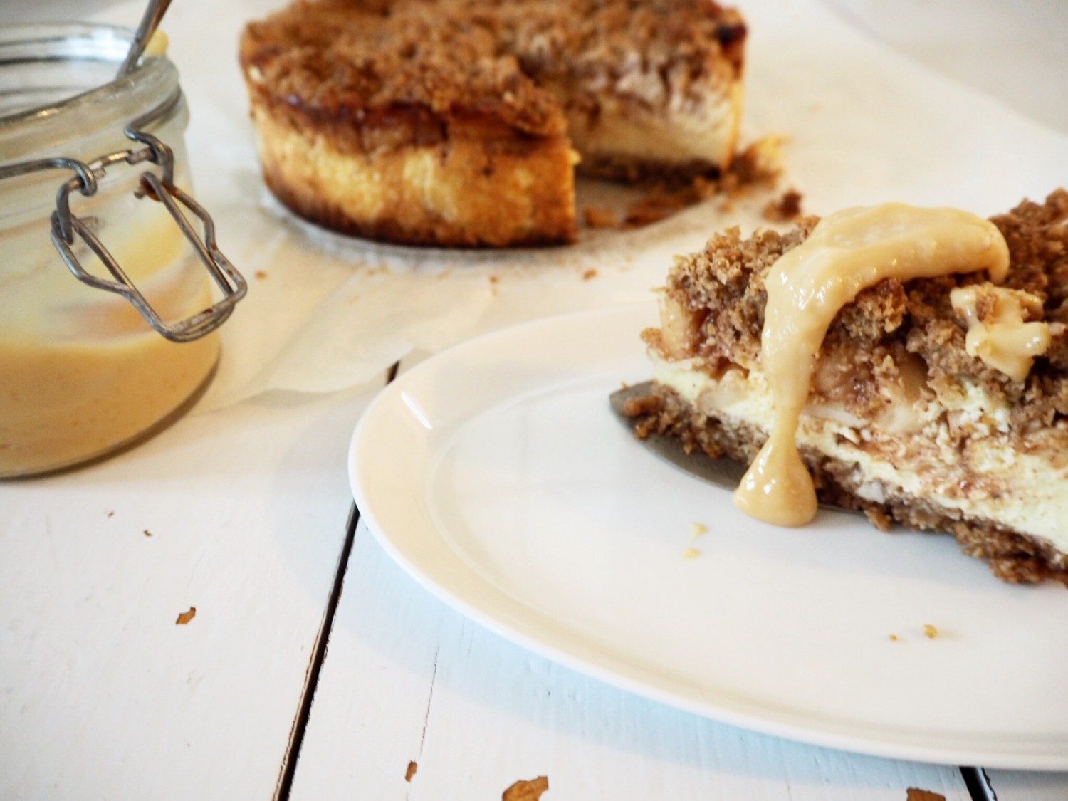  ble karamel Cheesecake Med Crumble Nanna Pretzmann